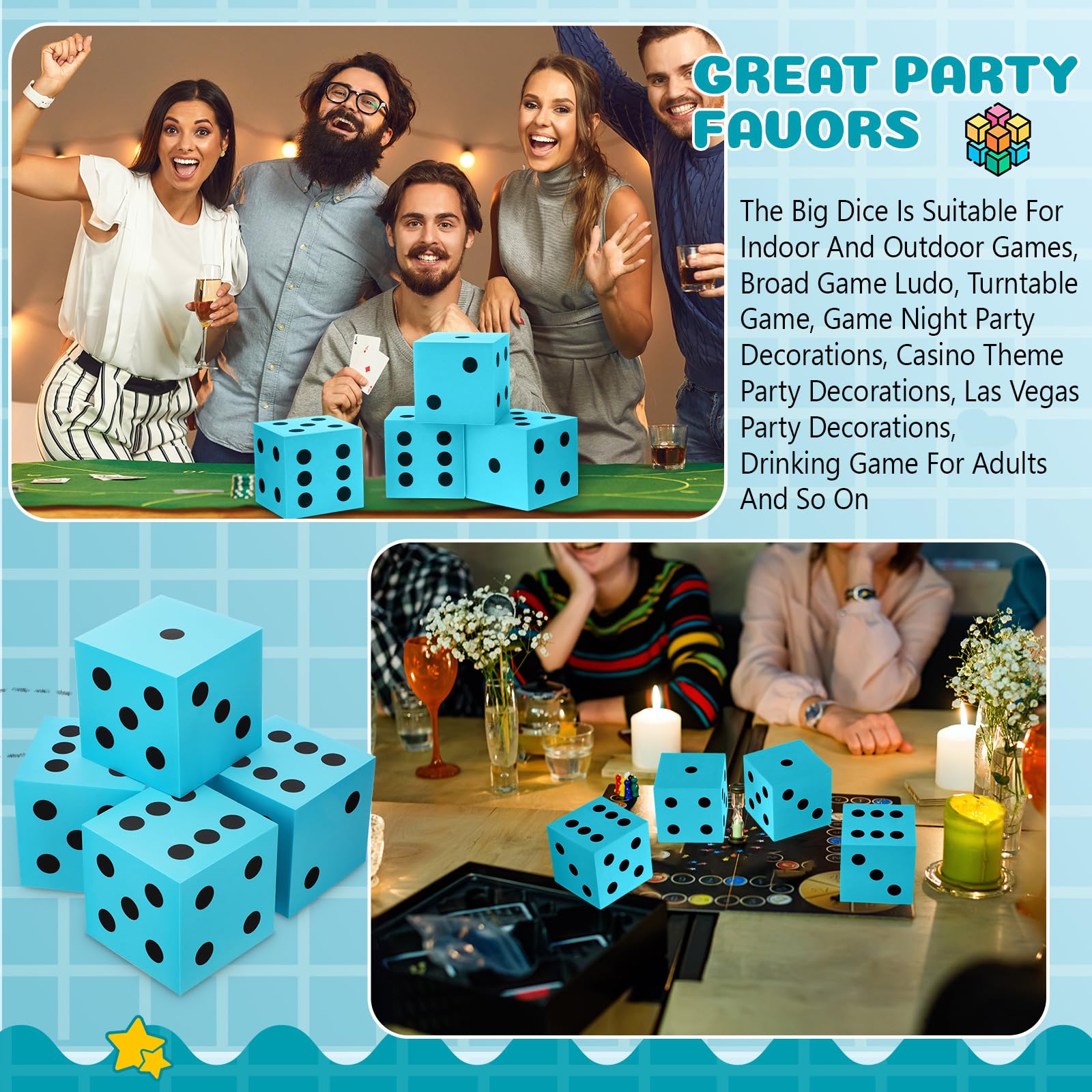 Amazon | Shappy 4ピース 3.5インチ フォームダイスキューブ